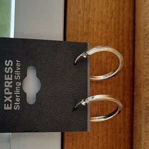 Express Sterling Silver Hoop Earrings.